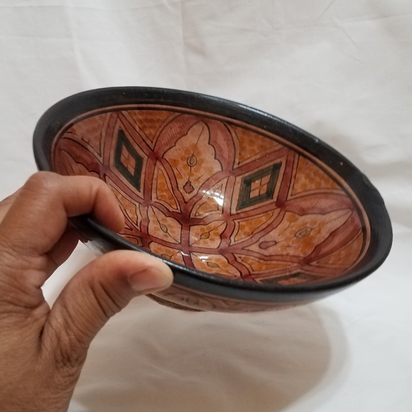 Signed Vtg Safi Moroccan Pottery Bowl - Picture 4 of 5